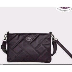 Lug Waltz Satin Luxe VL Plum Quilted Vegan Leather Crossbody Bag NWT 11" 57